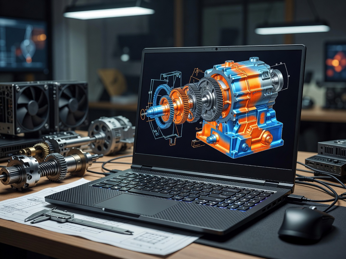 High performance mobile workstation laptop running intense computer aided design simulations