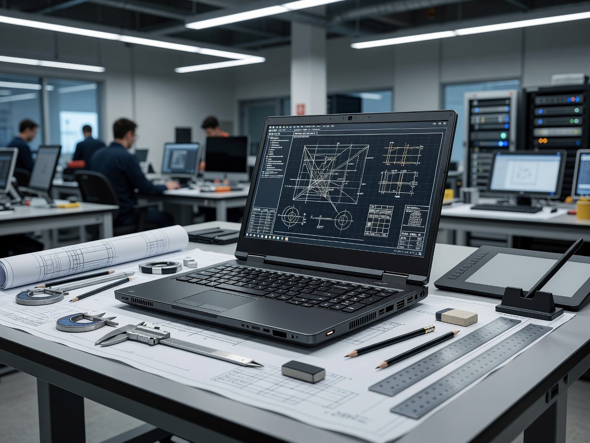 High throughput mobile engineering workstation laptop on technical drafting workstation